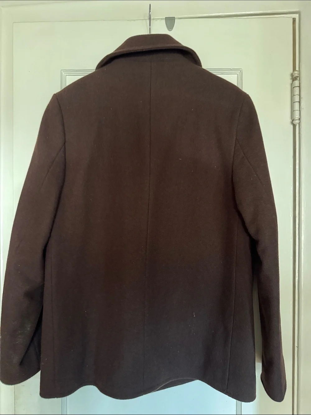 J. Crew Men's Dark Brown Wool Double-Breasted Peacoat * Medium